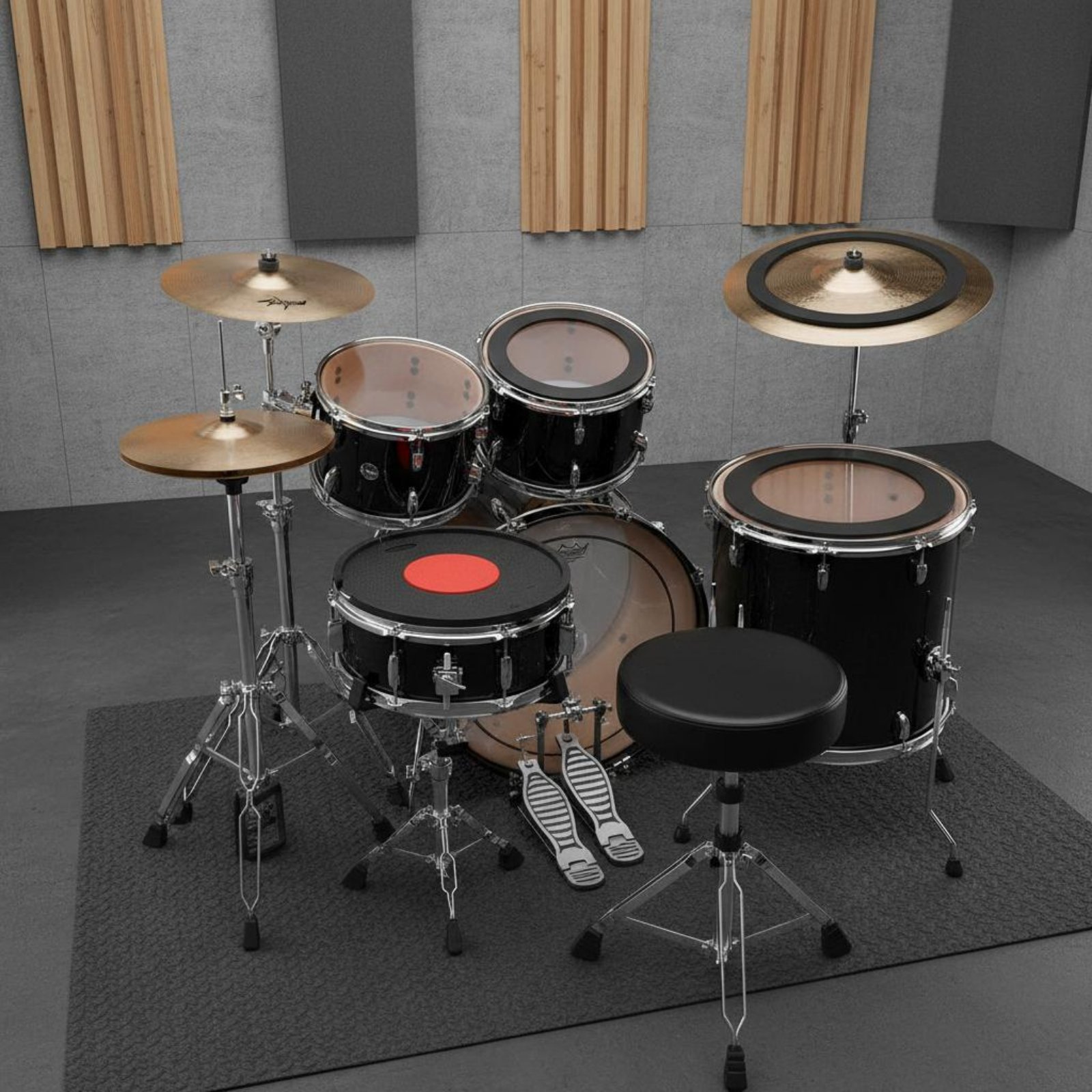 Musical Instrument Set - Kauçuk Davul ve Zil Susturucuları Gürültü