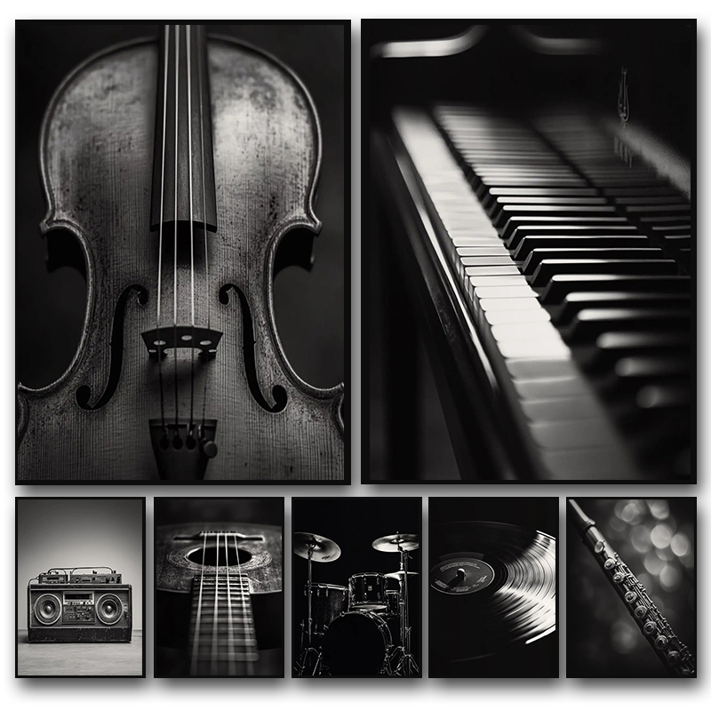 Picture Of Musical Instrument - 1 adet çerçevesiz Klasik Müzik Aleti