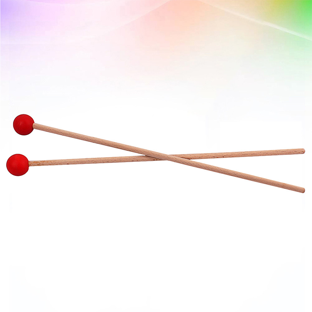 Musical Instrument Qin - 1 Çift Büyük Davul Tokmağı Ahşap