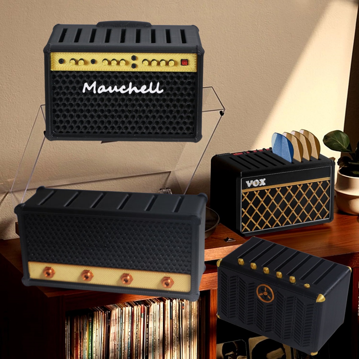 Musical Instrument Cajon - Gitar Seçim Tutucu, 3D Baskılı Amp