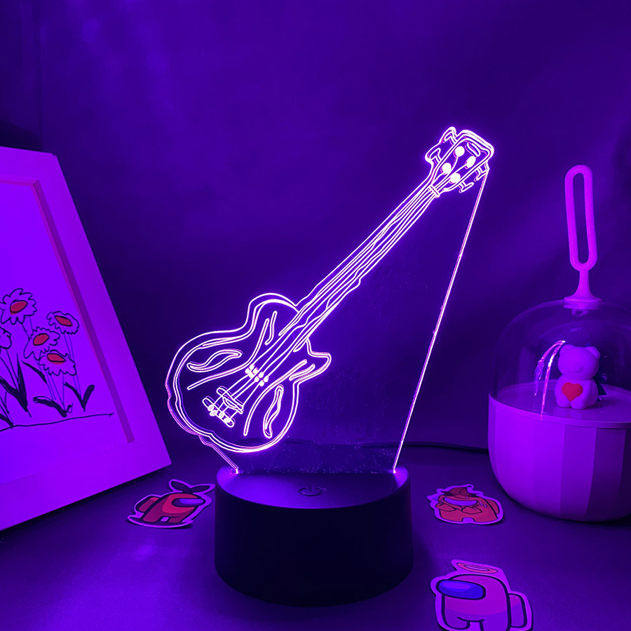 Gitar 3D İllüzyon LED Gece Lam - Musical Instrument No Touch incelemesi ve fiyatı