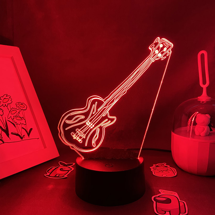 Gitar 3D İllüzyon LED Gece Lam - Musical Instrument No Touch incelemesi ve fiyatı